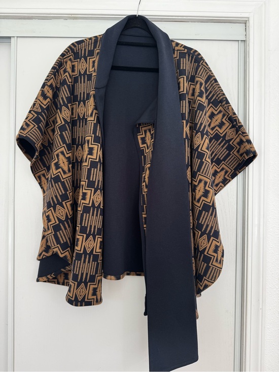 Pendleton Accessories - Pendleton Cape Poncho Geometric Southwest Navy Tan One Size